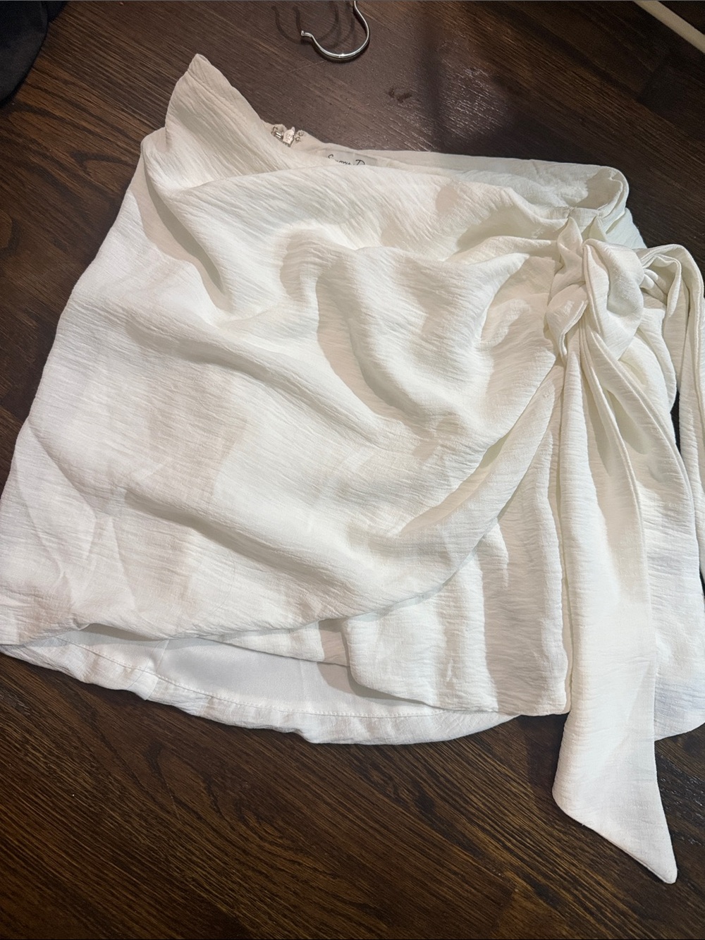 emory park White Wrap Tie Skirt